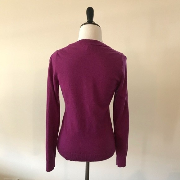 Banana Republic Extra Fine Merino Wool Button Down Fuchsia Cardigan - XS - Picture 5 of 9